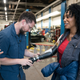 Simone Missick having her bionic arm costume worked on.